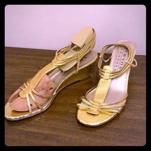 New York Transit Gold Wedge Sandal